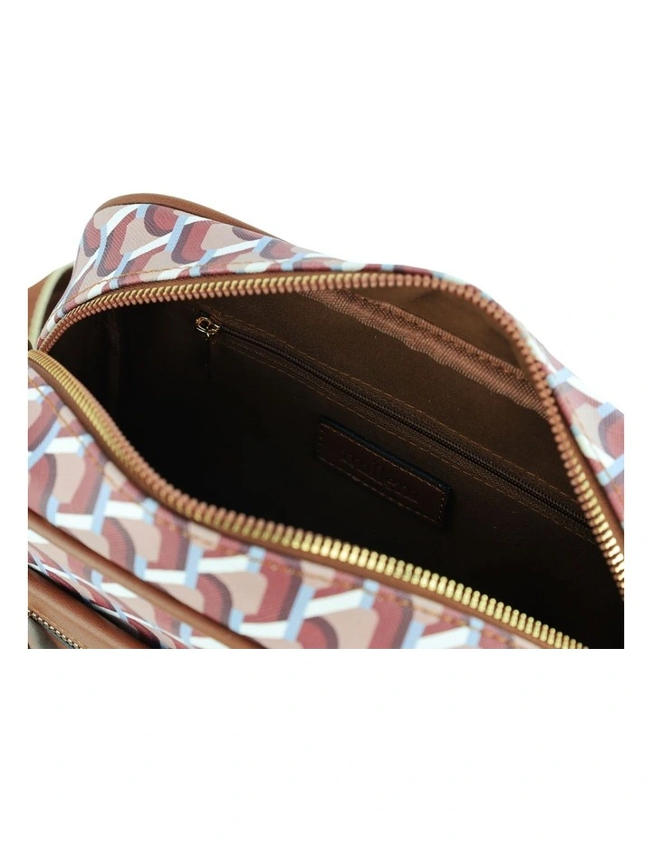 Geometric Square Cross-body Bag in Brown