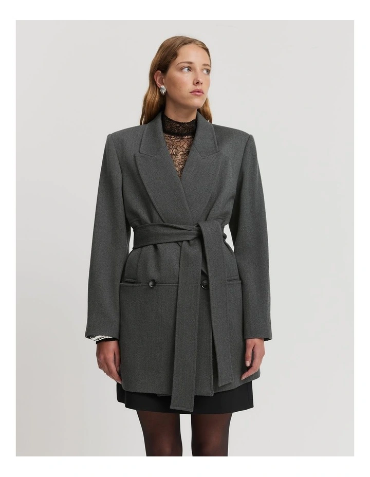 Relaxed Blazer Coat in Charcoal