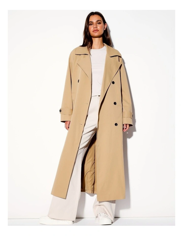 Recycled Blend Trench Coat in Taupe