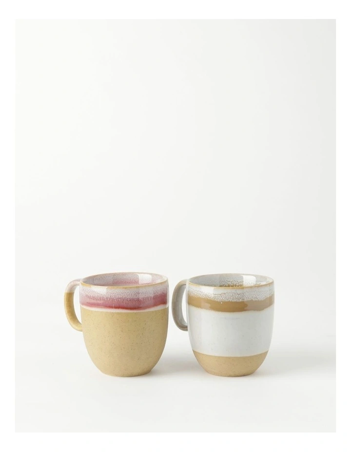 Esperance Wiped Edge Mug Bullet Set of 2 in White/Sand