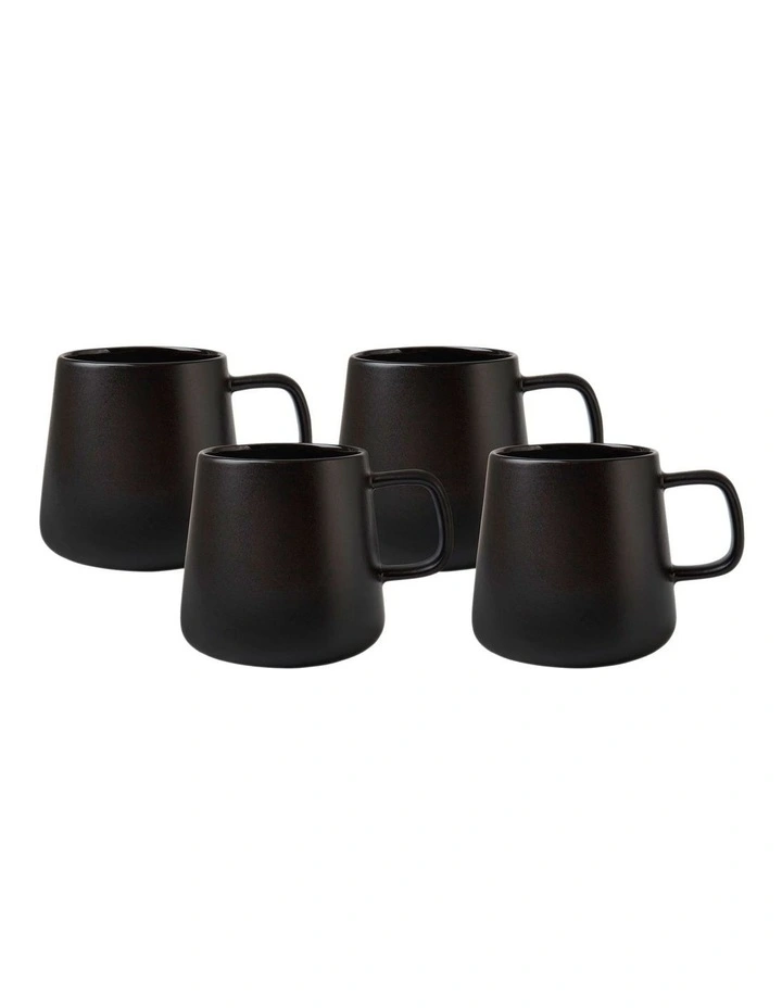 Gift Boxed Blend Sala Mug 350ml Set of 4 in Black