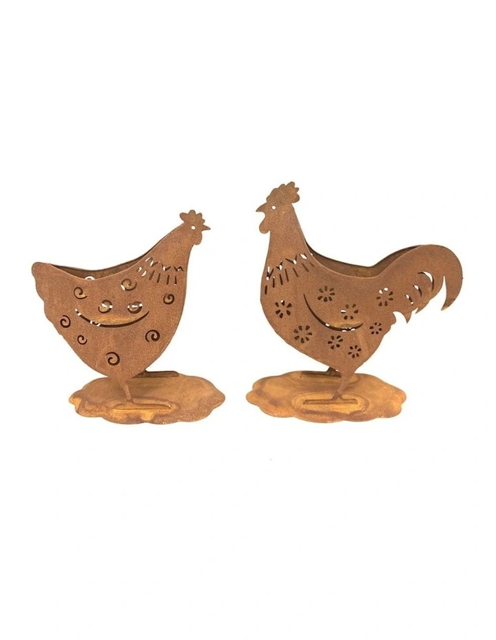 Chook Outdoor Planters Set of 2 in Rust