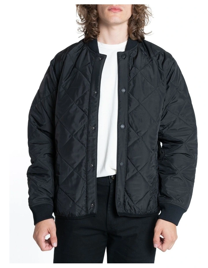 Minimal Quilt Work Jacket in Black