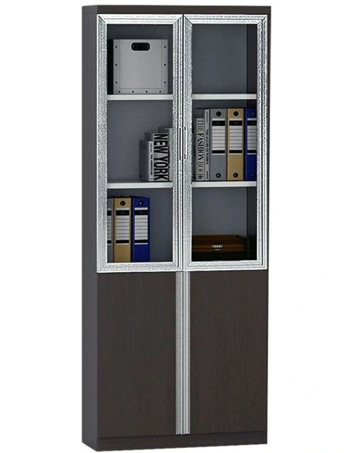 Xander 2 Door Display Cabinet 80cm Black Oak