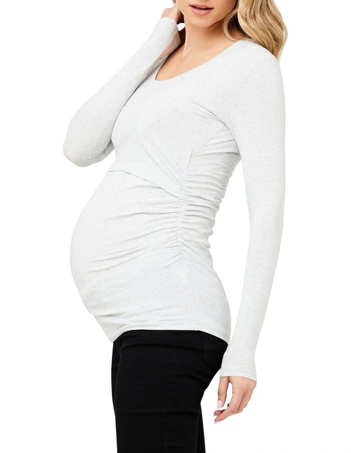 Organic Nursing Top in Silver Marle