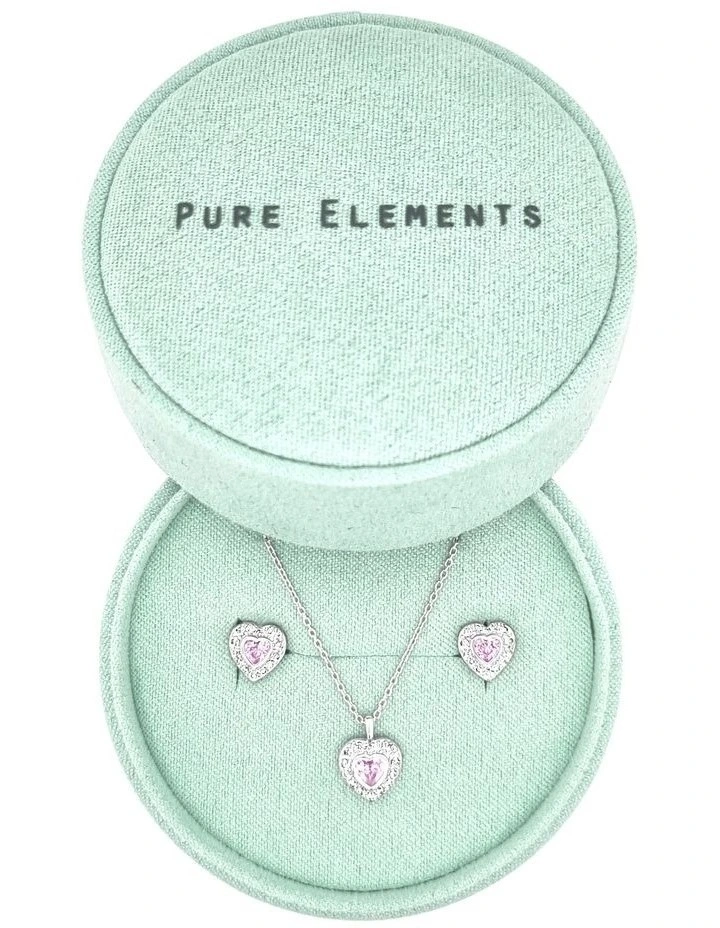 Heart Boxed Set Jewellery in Pink