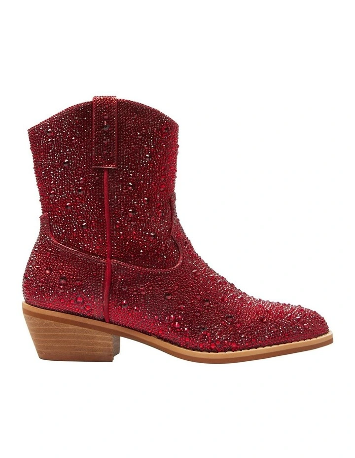 Lonestar Western Boots in Red Rhinestone