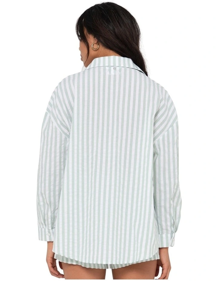 Mackenzie Oversized Long Sleeve Shirt in Green