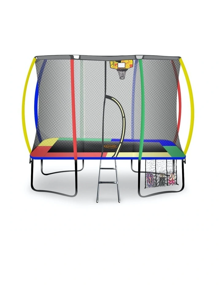 Trampoline 6 Ft X 9 Ft Rectangular Outdoor With Mat Pad NetRainbow