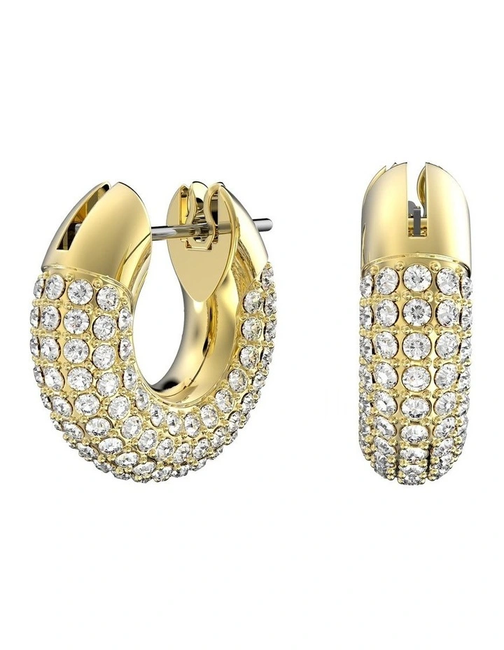 Dextera Hoop Earrings Small Gold-Tone Plated in White