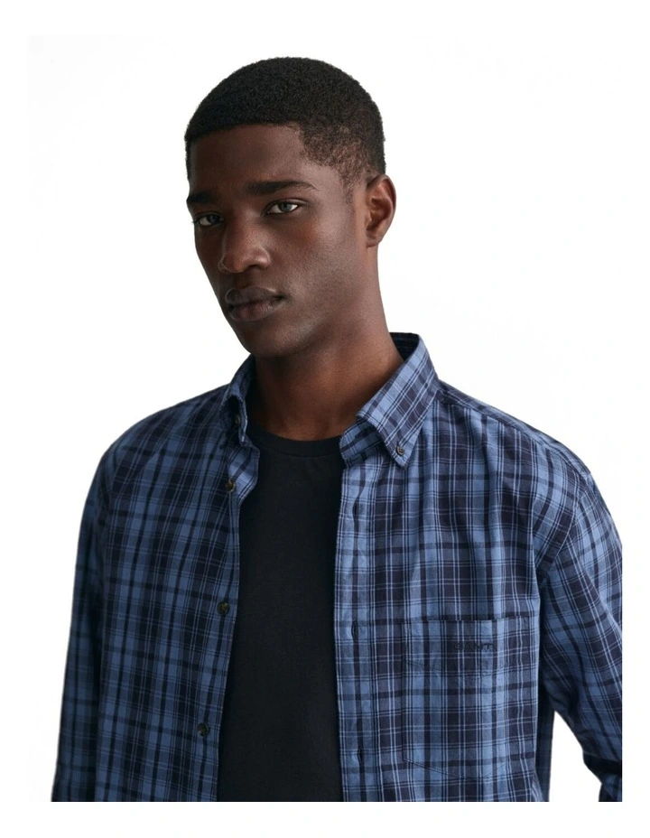 Regular Fit Plaid Archive Poplin Shirt in Salty Sea