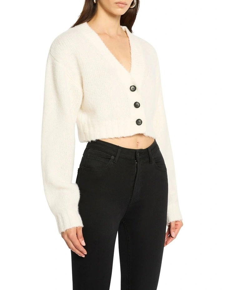Estilo Cashmere Blend Cardigan in White