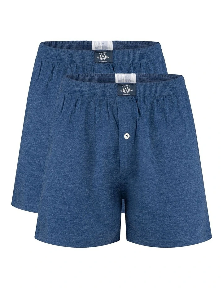 Knit Boxers 2 Pack in Navy
