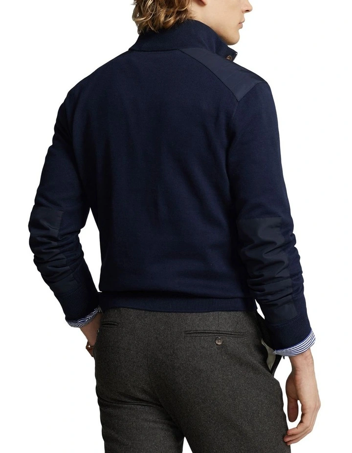 Cotton Hybrid Sweater in Blue