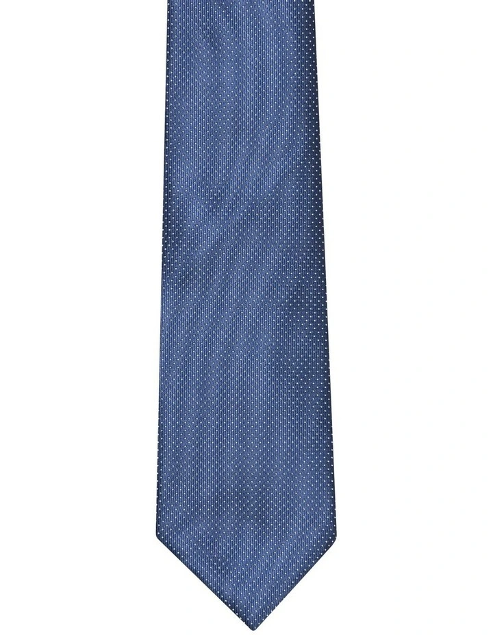Dobby Plain Tie in Navy