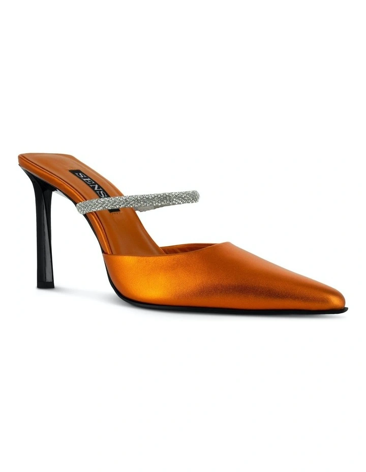 Odessy I Heeled Mules in Orange