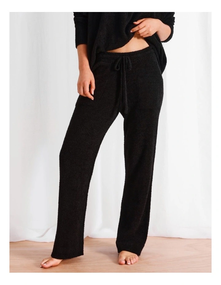 Boucle Straight Leg Pant in Black