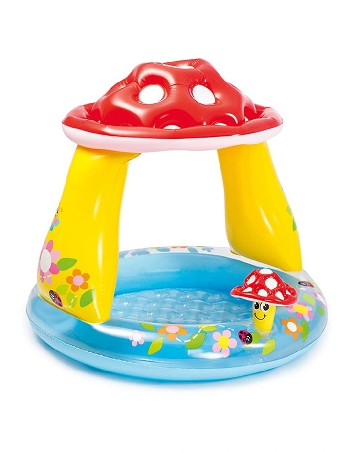 1.02mx89cm Mushroom Inflatable Kids Swimming Pool with Sunshade