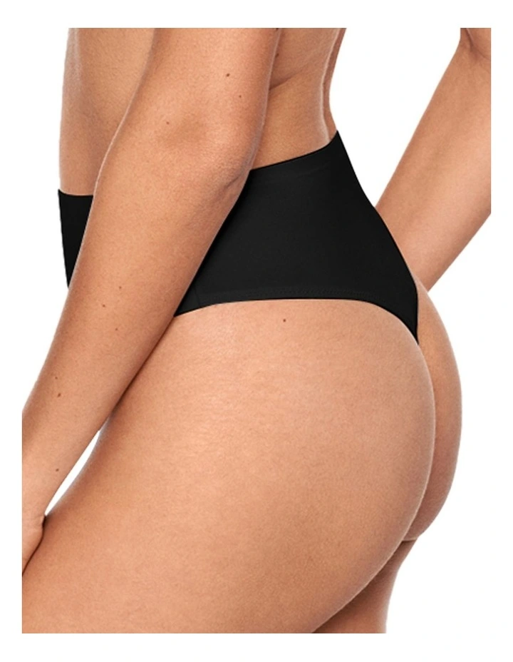 Wonderful Edge High Waist Light Shaping Thong in Black