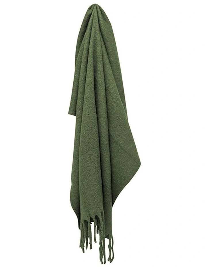 Maci Acrylic Super Plush Throw Sofa Blanket 170x130cm in Deep Sage