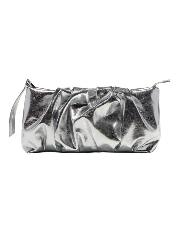 Scrunch Clutch in Silver