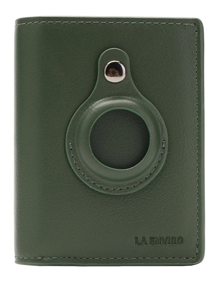 Fitzroy Air Tag Trackable Vegan Leather Wallet in Green