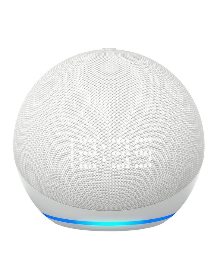All-New Echo Dot (5th Gen) with Clock Smart Speaker in Glacier White