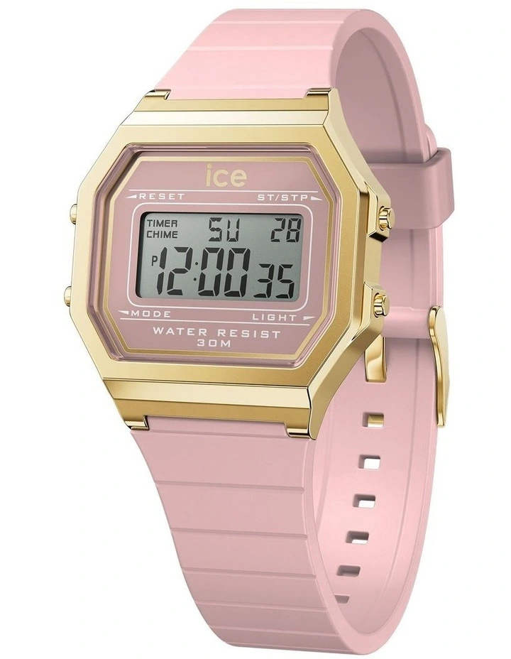 Digit Retro Watch in Blush Pink