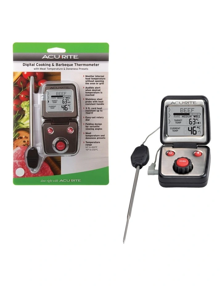 Programmable Meat Thermometer in Black