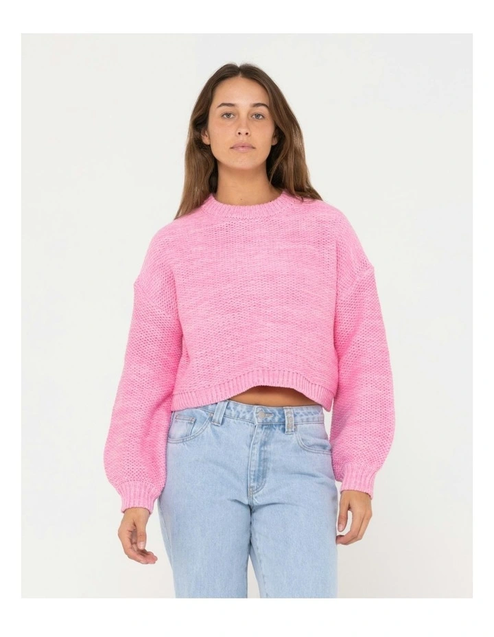 Marlow Cropped Chunky Knit in Pink