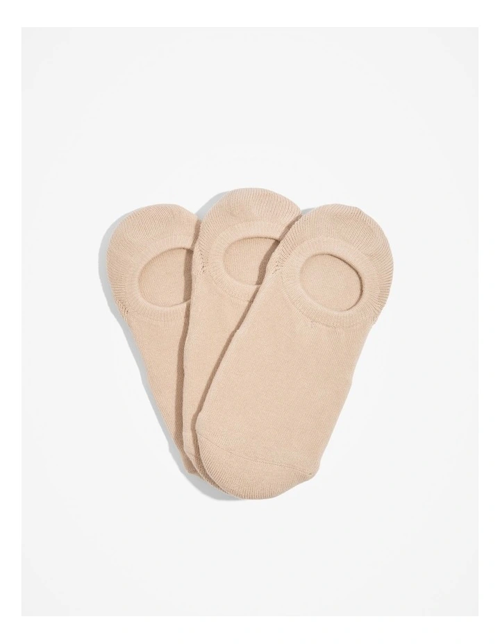 Australian Cotton Blend Cushion Sock Pack Of 3 in Oat Milk