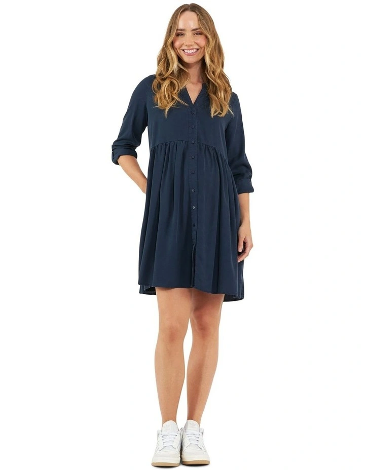 Demi Tencel Dress in Navy