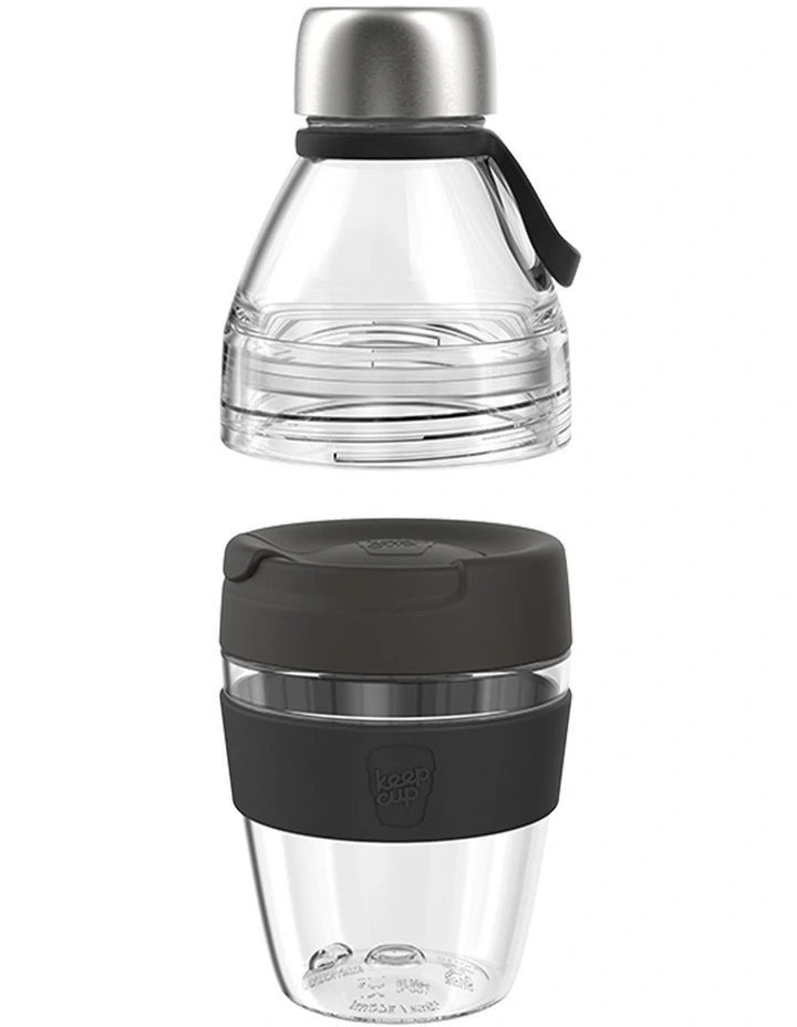 Helix Original Kit, Reusable Plastic Cup-to-Bottle Kit, Black, M 12/18oz