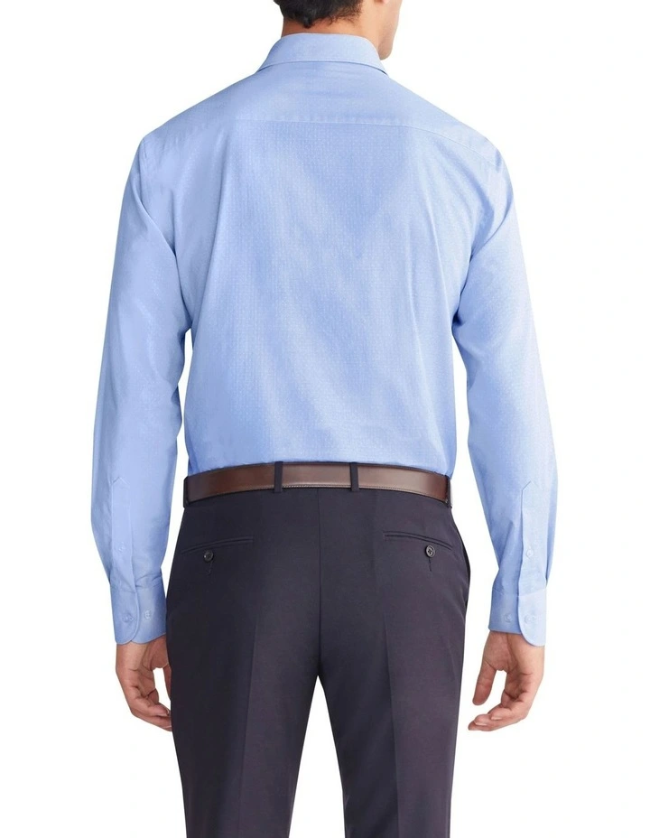Slim Long Sleeve Mini Check Shirt in Sky
