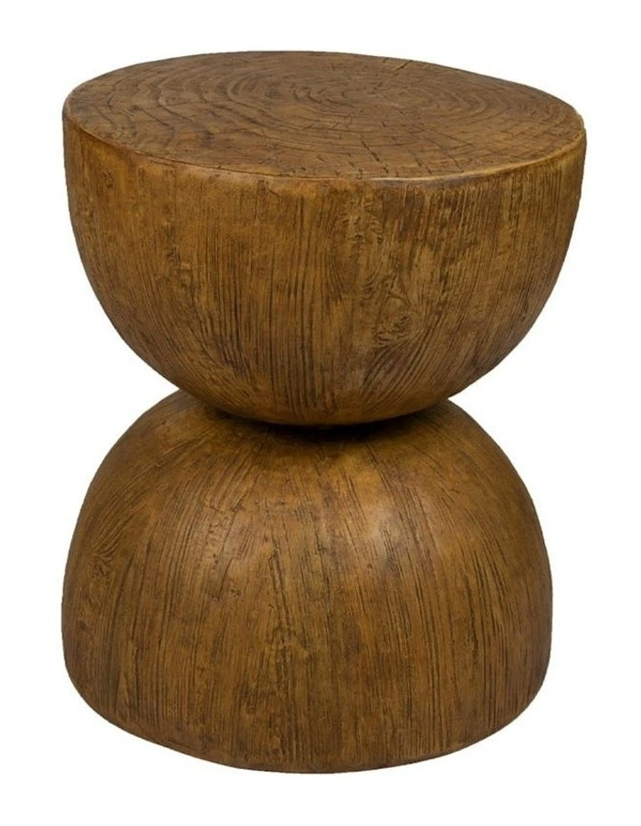 Hourglass Shape Coffee Side Table 40cm in Brown