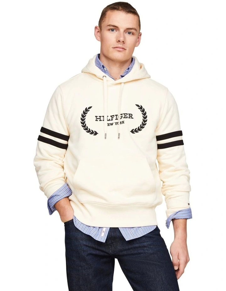 Laurel Monotype Hoodie in Beige