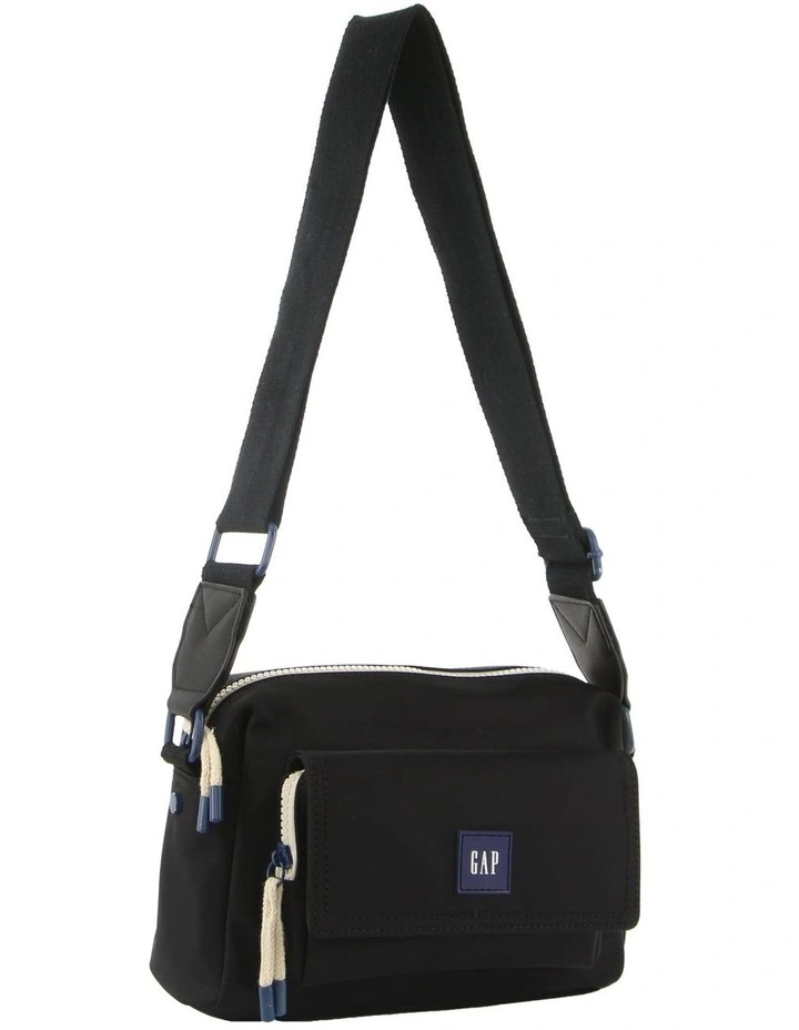 Nylon Travel Cross-Body Bag in Black
