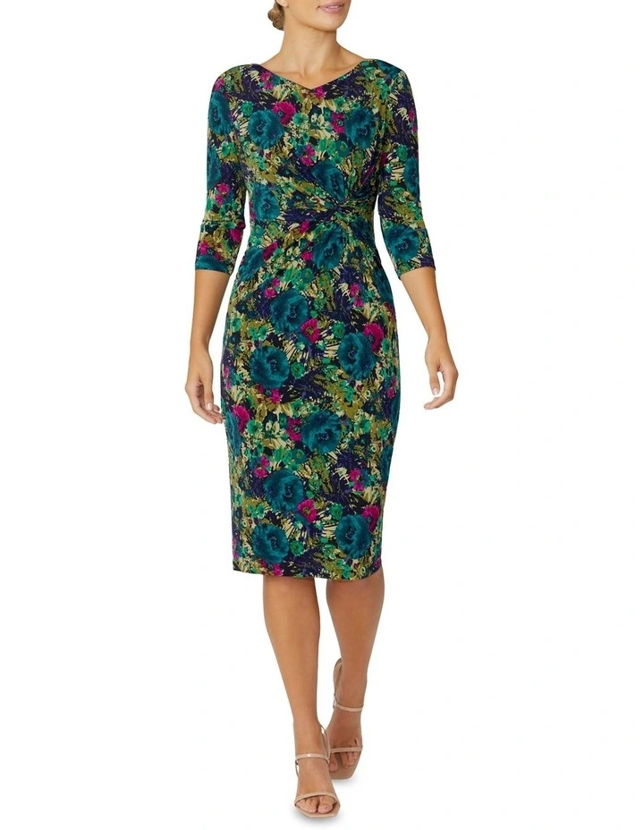 Verona Nightshade Jersey Dress in Green