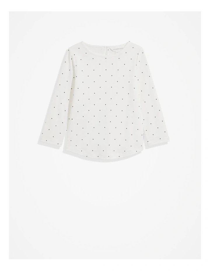 Organically Grown Cotton Pin Dot T-shirt in Marshmallow
