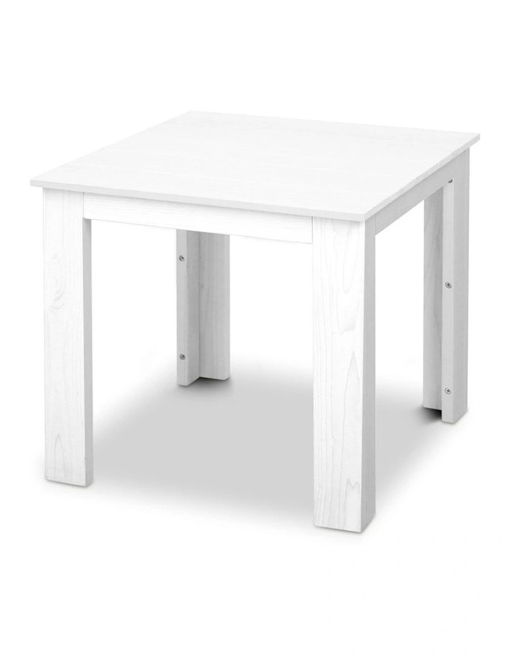 Outdoor Wooden Coffee Side Table in White