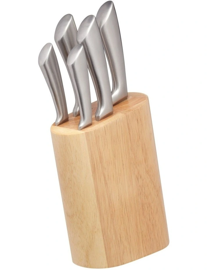 Cortes Knife Block Set 5 Piece in Silver
