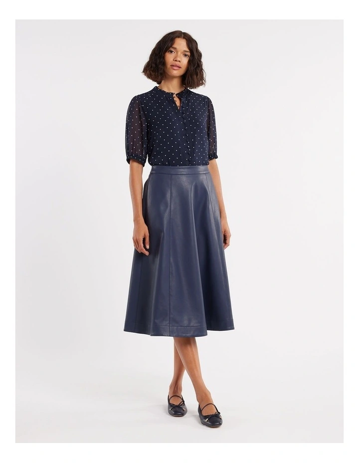 Kelly Spot Shirt in Navy/Ivory