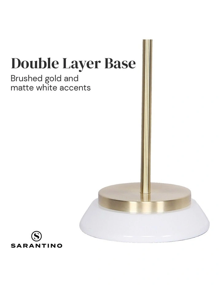 Brass Finish Table Lamp White