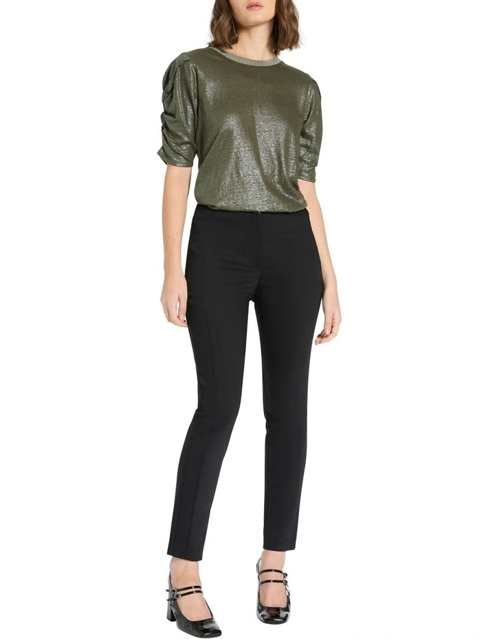 Shine On Me Foil Linen Tee in Cactus