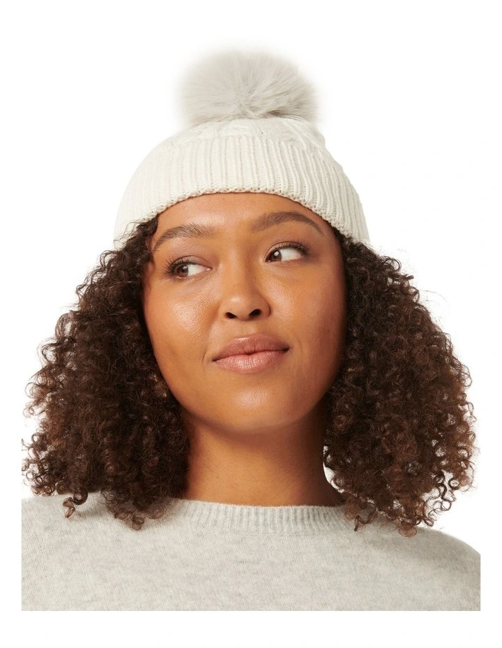 Katy Pom Beanie in Grey