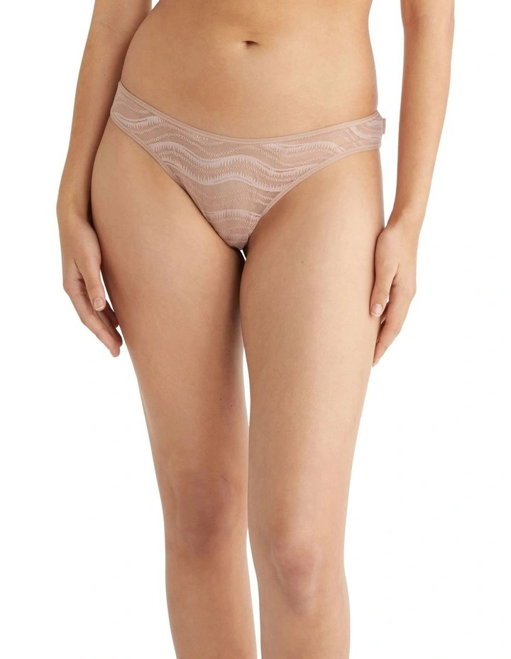 Allover Lace Bikini in Beige