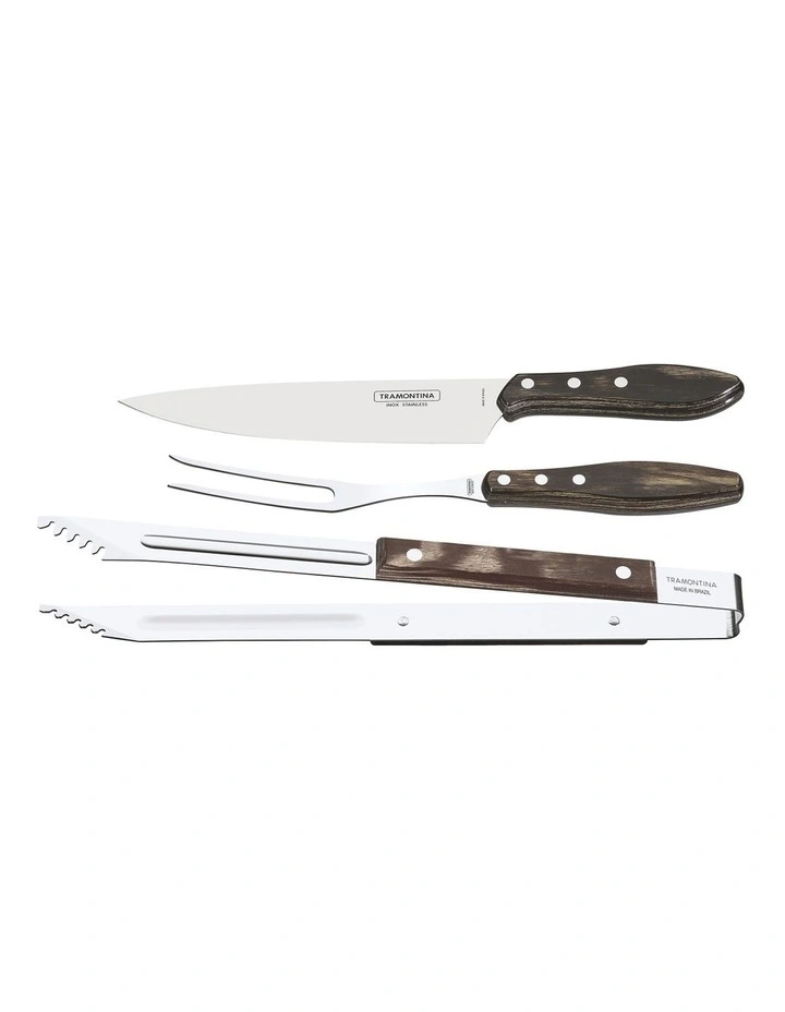 Campeira 3-Piece Barbecue Carving Set Brown