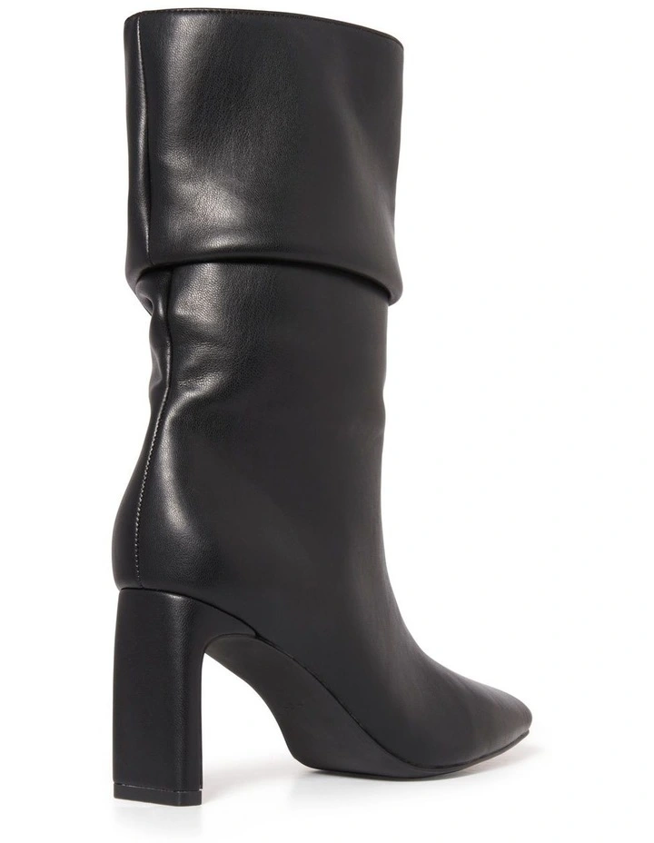 Christa Scrunch Calf Boots in Black