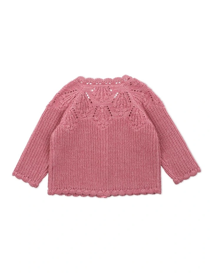 Knitted Cardigan in Rose Pink