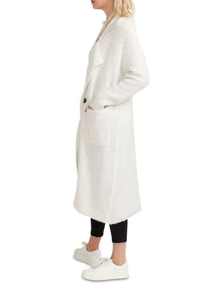 Born To Run Sustainable Sweater Coat in White